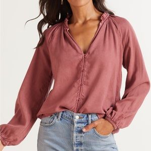 Anthropologie cloth & stone rose small buttondown blouse tencel